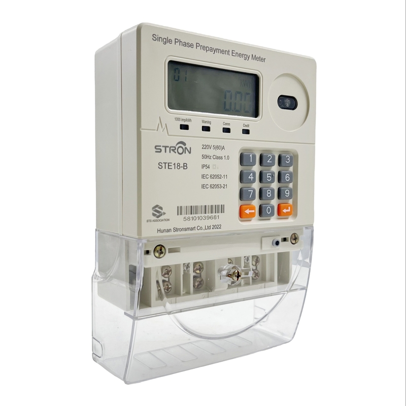 TOU Tariffs Prepaid Smart Single Phase Energy Meter 230V Keypad Type