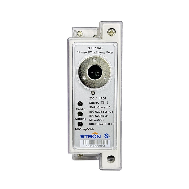 Stron STS Prepaid Din Rail Single Phase Digital Energy/Electricity Meter With 2 Wires Communication and Customer Interface Unit