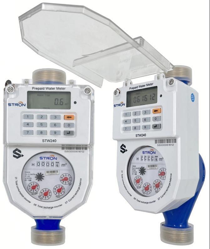 STS Water Meter Plastic The Water Consumption with Electromagnetic Water Flow Meter Class II Protection