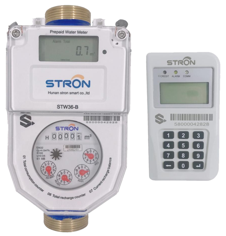 The STRON split-type prepaid water meter accurately measures water consumption