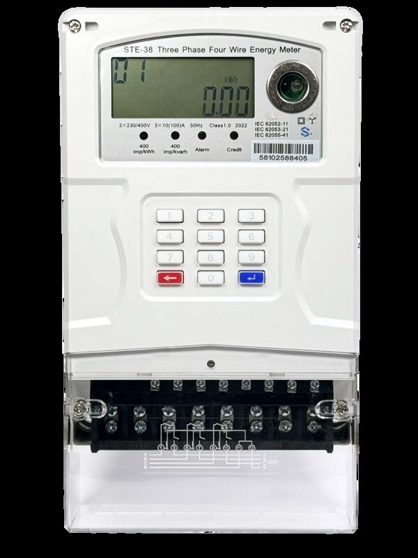 Three-phase Keypad Type Prepaid Electricity Meter Electric Meter Testing Equipment Nominal Frequency 50-60HZ Ensuring Meter Assessment