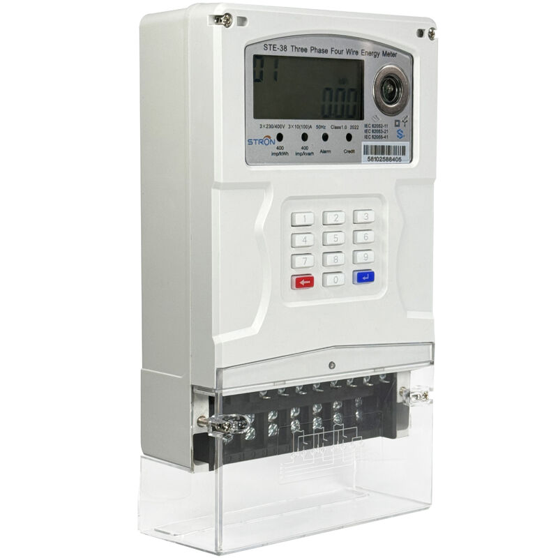 STE38-A LCD Display Type Smart Prepaid Electricity Meter Including Class 1.0 Measurement Accuracy and Supported Remote Disconnection for Power Usage