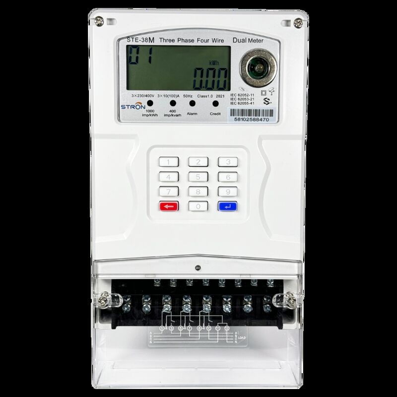 STE38-A LCD Display Type Smart Prepaid Electricity Meter Including Class 1.0 Measurement Accuracy and Supported Remote Disconnection for Power Usage