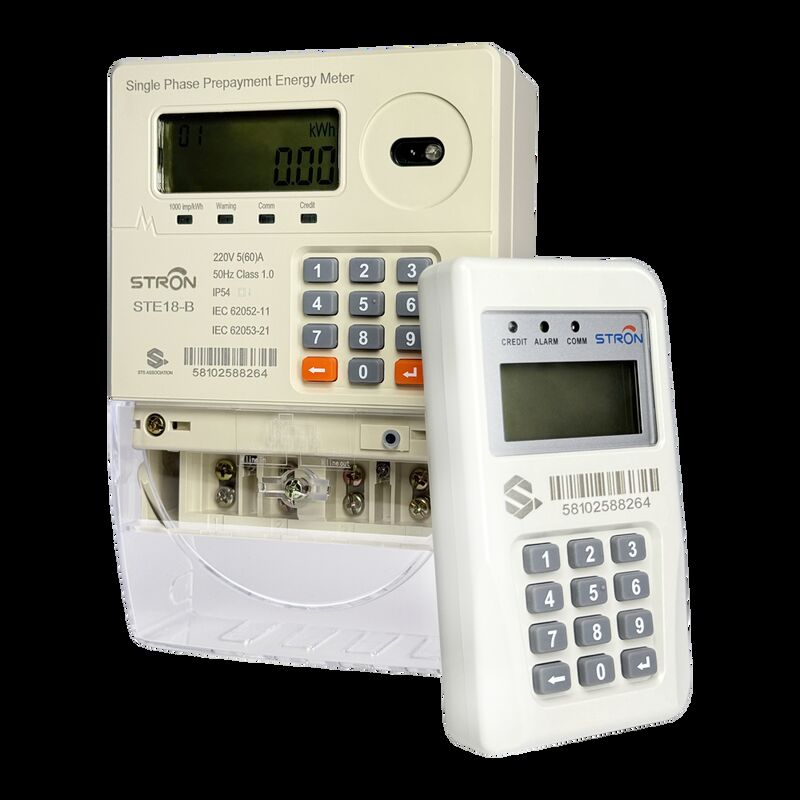 Smart Prepaid Electricity Meter Single Phase STS with Customer Interface Unit and RF Remote Reading for Energy Monitoring