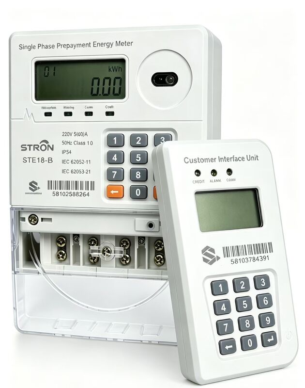 Smart Prepaid Electricity Meter enabling energy management with automatic relay cutoff and support for 20 digit token recharge software