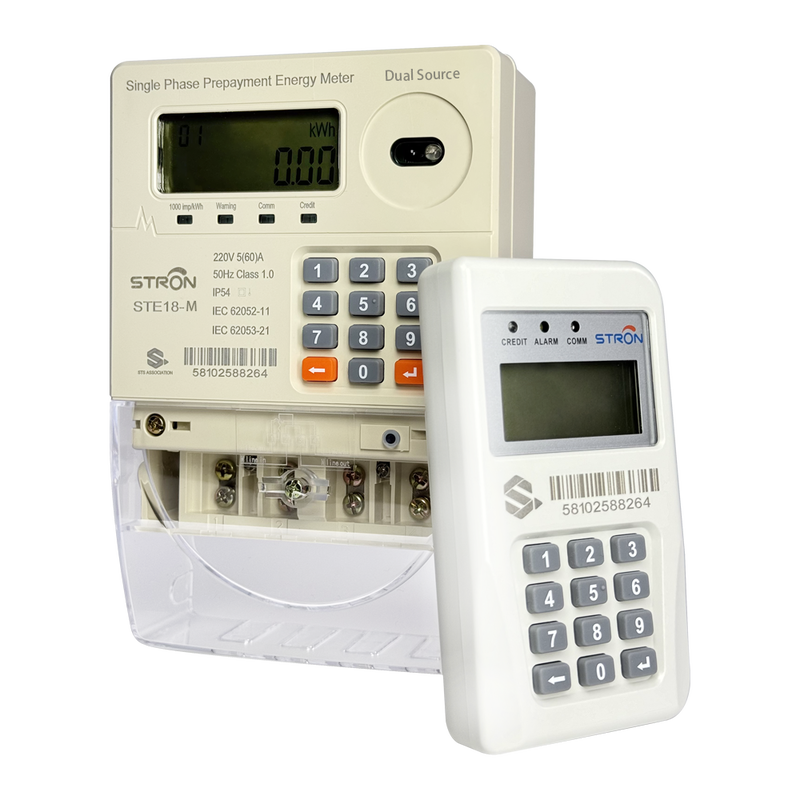 Smart Prepaid Electricity Meter enabling energy management with automatic relay cutoff and support for 20 digit token recharge software