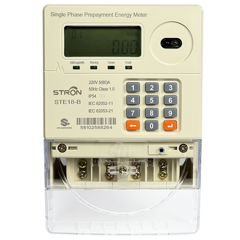 Smart Prepaid Electricity Meter enabling energy management with automatic relay cutoff and support for 20 digit token recharge software