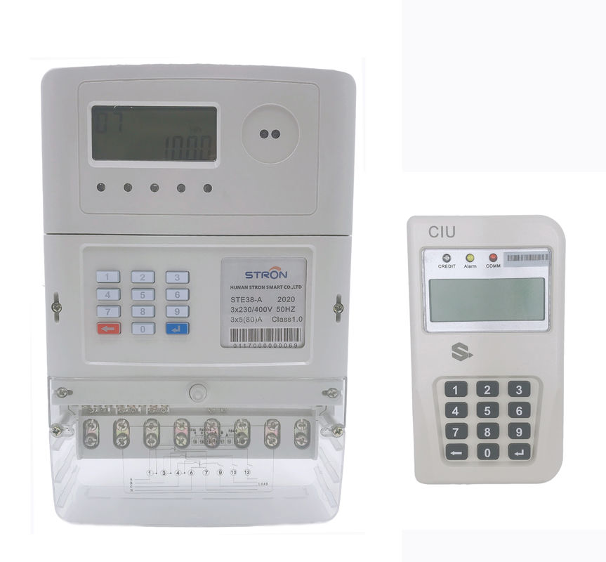 STE38-S Stron STS Standard Prepaid Split Three Phase Electricity Measurement Meter with CIU Hotsale