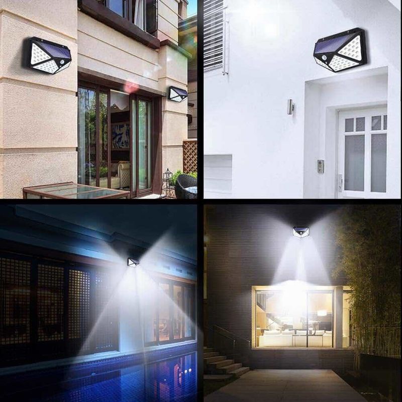 Courtyard Solar Outdoor Wall Lamps 100LED Body Induction Corridor Lights