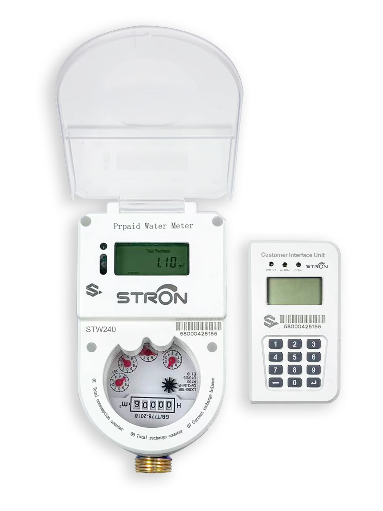 Meter Simple Back Smart Prepaid Water Meter with LCD and Valve Control