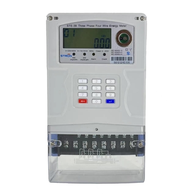 10A 3 Phase Prepaid Electricity Meters , 400imp/KWh STS Prepayment Meter
