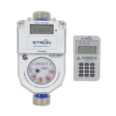 STS Standard Split Water Meter - Class 2.0 Accuracy & 350m Wireless Communication LoRa Wireless Split Prepaid Water Meter - Emergency Overdraft & Low Battery Alarm Functions