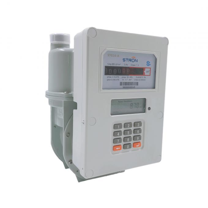 Steel Prepaid Gas Meter , 1.6m3/H Smart Pay As You Go Meter