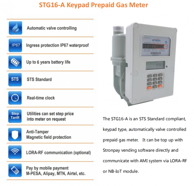 STS Smart Electronic Prepaid Gas Meter